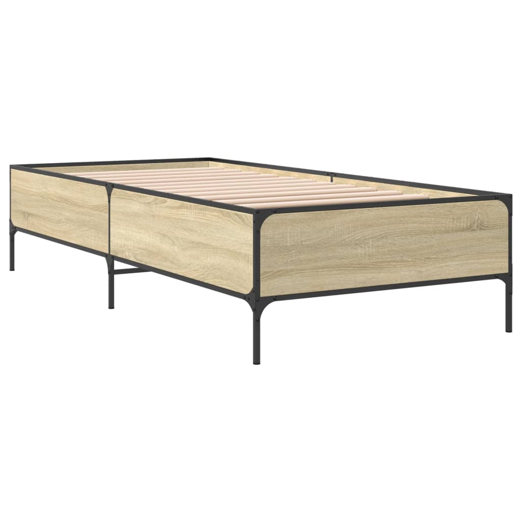 Bed Frame without Mattress Sonoma Oak 75x190 cm Small Single